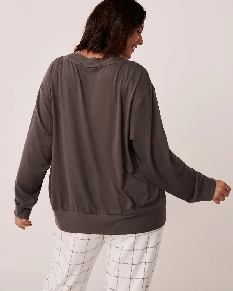 Cardigan boutonné en fibres recyclées