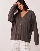 Cardigan boutonné en fibres recyclées