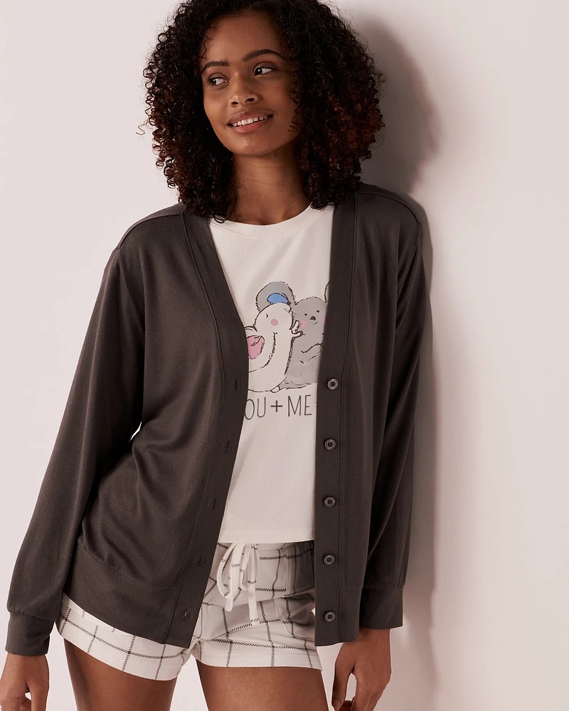 Cardigan boutonné en fibres recyclées