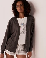 Cardigan boutonné en fibres recyclées