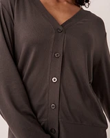 Cardigan boutonné en fibres recyclées