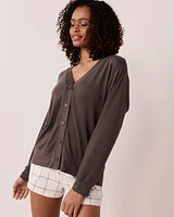 Cardigan boutonné en fibres recyclées