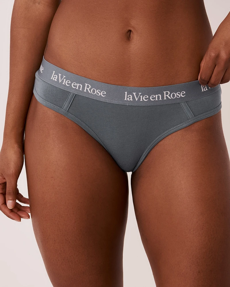 Cotton and Logo Elastic Band Bikini Panty