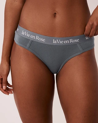 Culotte bikini coton et bande élastique logo