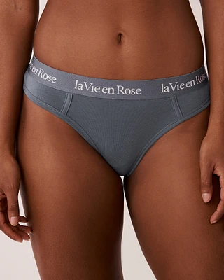 Culotte tanga coton et bande élastique logo