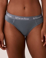 Culotte tanga coton et bande élastique logo