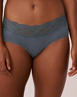 Culotte aux hanches côtelée bordure de dentelle