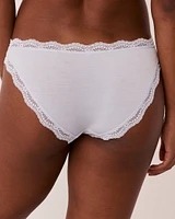 Modal and Lace Trim Bikini Panty