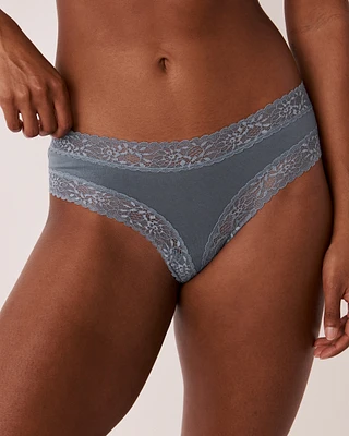 Culotte cheeky coton et bordure de dentelle