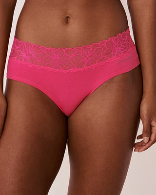 Culotte cheeky coton et bande de dentelle