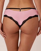 Culotte cheeky microfibre et bordure de dentelle