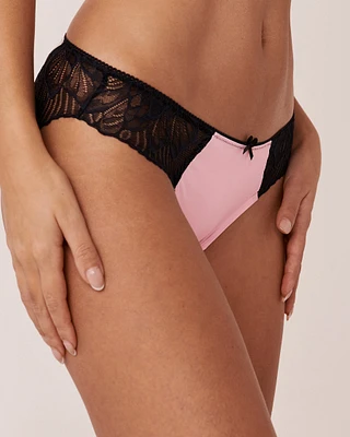 Culotte bikini microfibre et dentelle