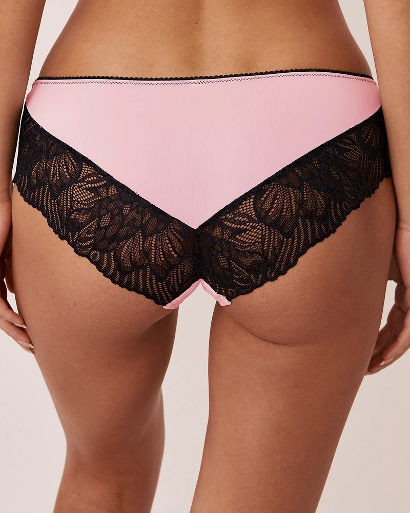 Culotte aux hanches microfibre et dentelle