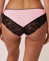 Culotte aux hanches microfibre et dentelle
