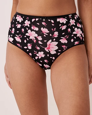 Culotte bikini taille haute microfibre dos lisse