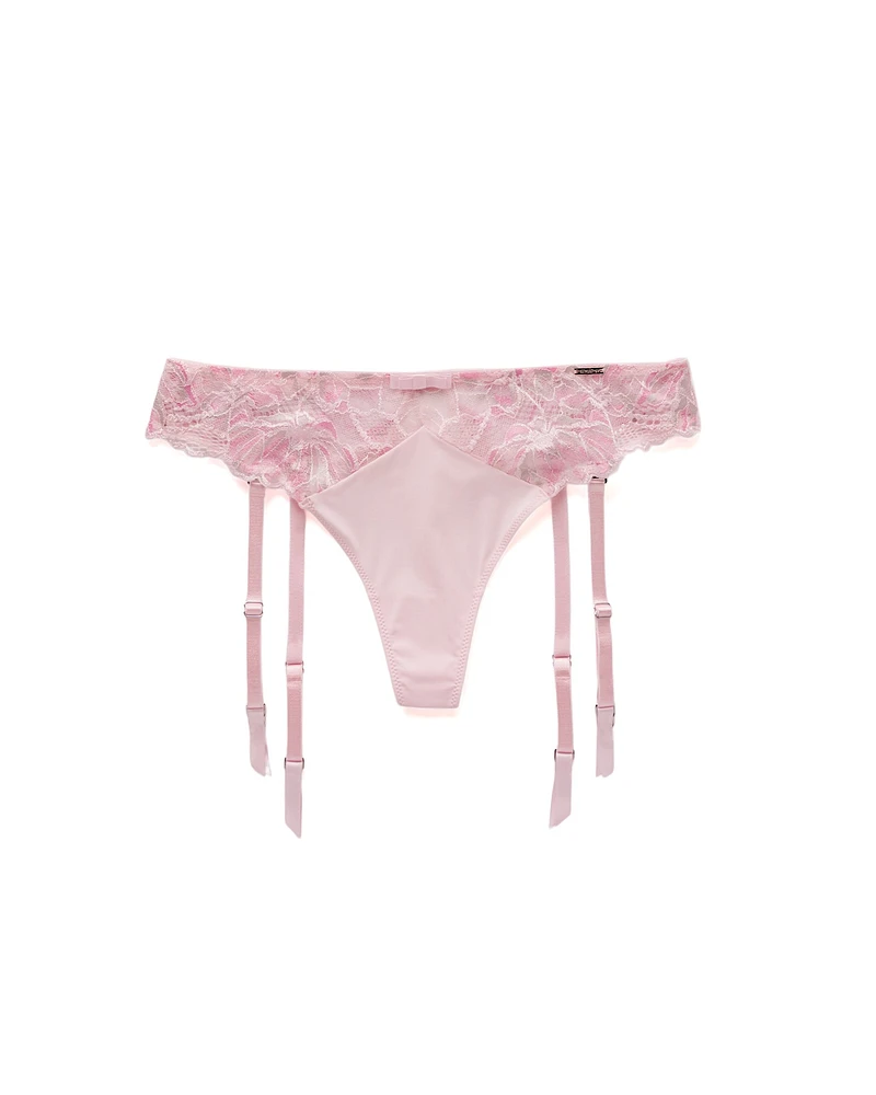 Culotte tanga microfibre et détail de dentelle