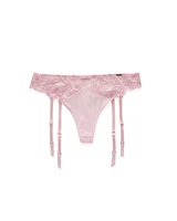 Culotte tanga microfibre et détail de dentelle