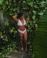 Haut de bikini plongeant BRIGHT TEXTURED