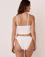 BRIGHT TEXTURED Bandeau Bikini Top