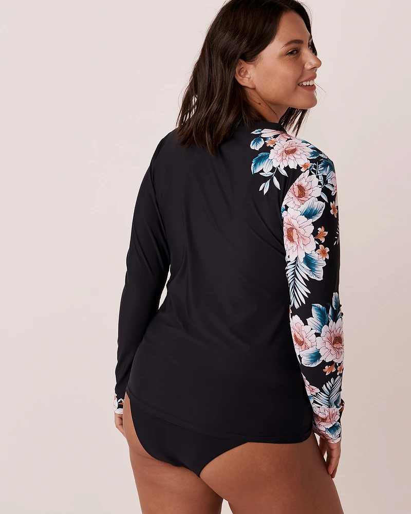 Floral Print Long Sleeve Rashguard