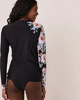 Floral Print Long Sleeve Rashguard