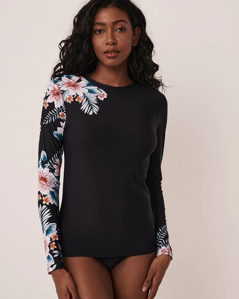 Floral Print Long Sleeve Rashguard