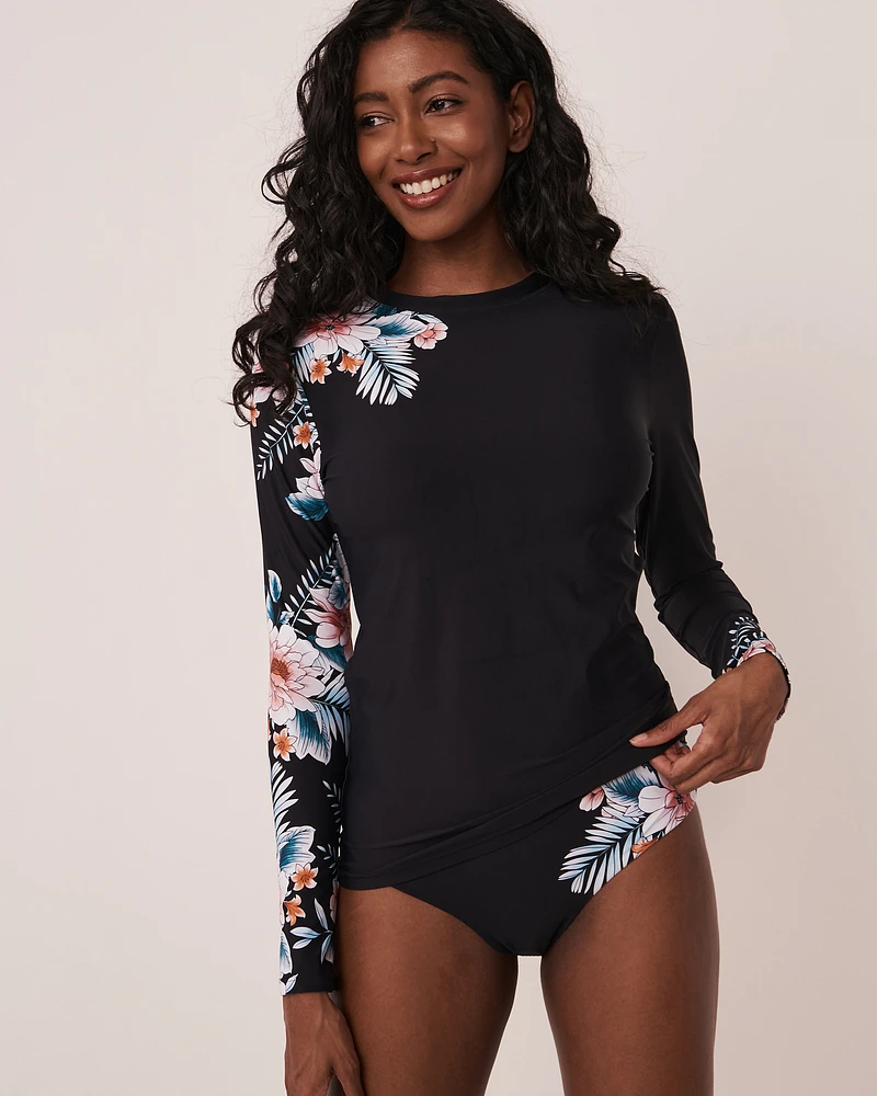 Floral Print Long Sleeve Rashguard