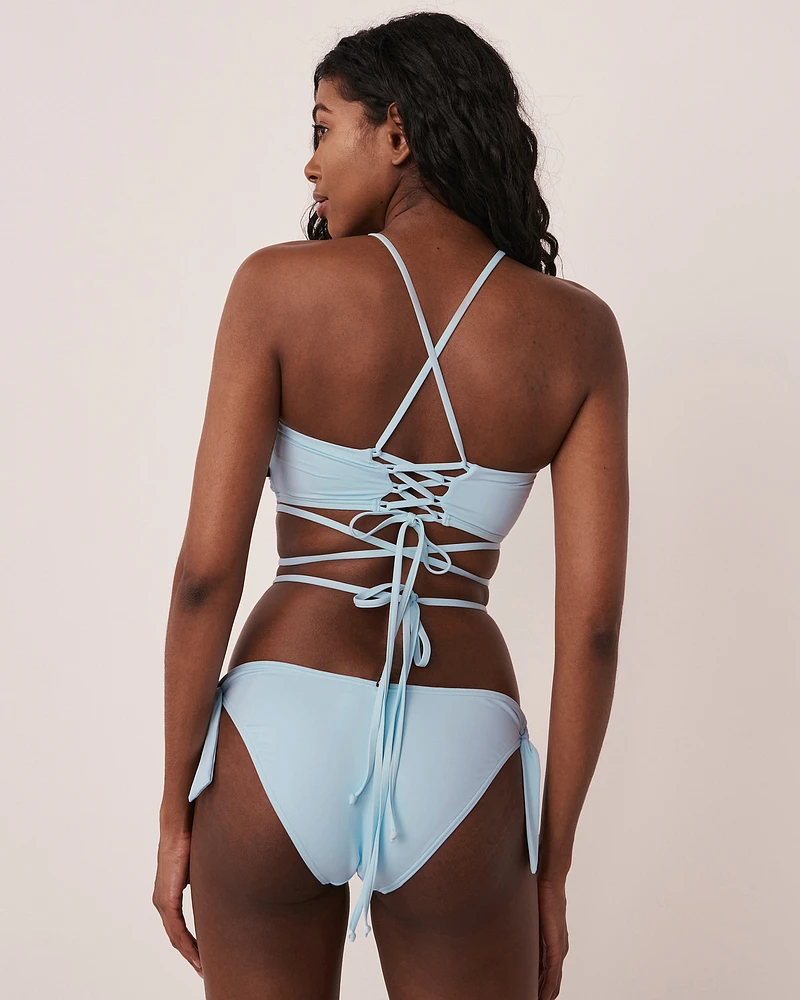 Haut de bikini bandeau lacé en fibres recyclées CORYDALIS