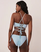 Haut de bikini bandeau lacé en fibres recyclées CORYDALIS