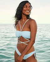 Haut de bikini bandeau lacé en fibres recyclées CORYDALIS