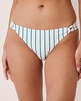 FANFARE STREAKS Recycled Fibers Shirred Sides Bikini Bottom