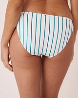 FANFARE STREAKS Recycled Fibers Shirred Sides Bikini Bottom
