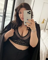Bralette allongée dos nageur dentelle et résille