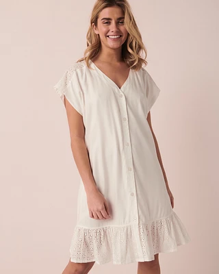 Robe manches courtes détail de crochet