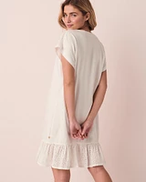 Crochet Detail Short Sleeve Dress