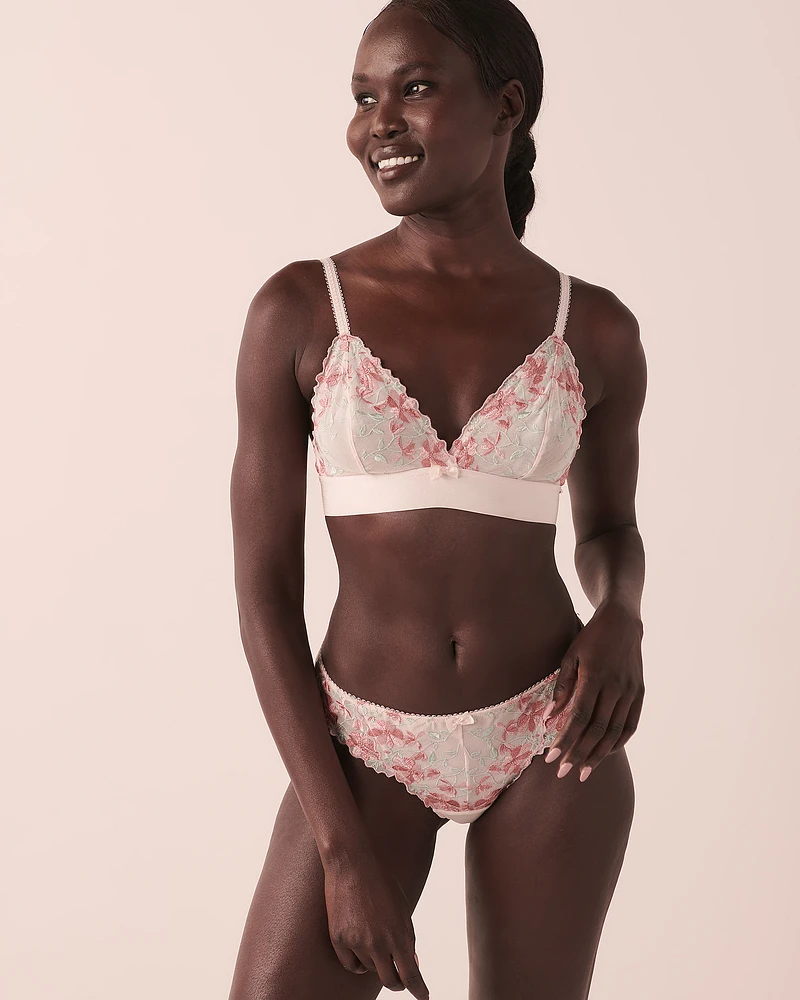 Embroidered Mesh Bralette