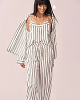 V Shaped Back Striped Satin Cami