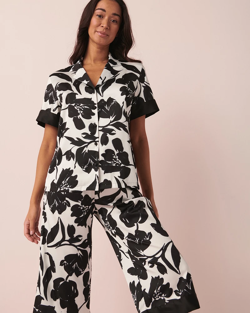 Chemisier manches courtes en satin