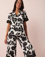 Satin Short Sleeve Button-down Shirt