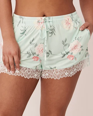 Recycled Fibers Lace Trim Shorts