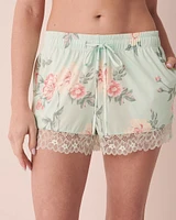 Recycled Fibers Lace Trim Shorts
