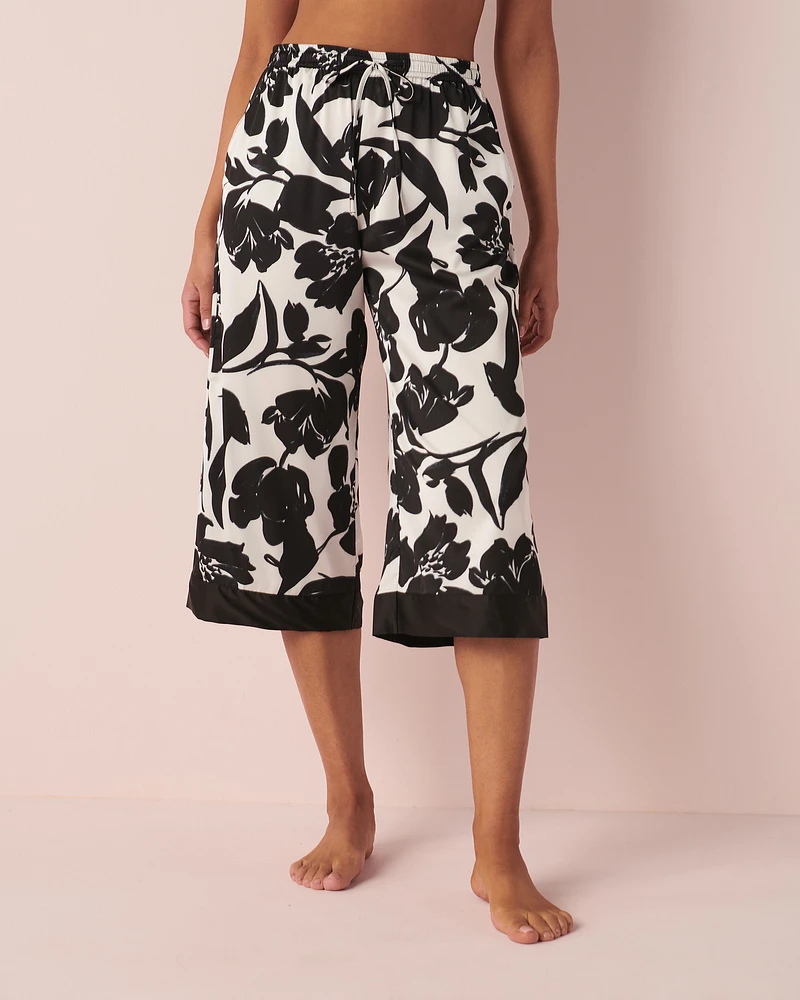 Satin Wide Leg Capri