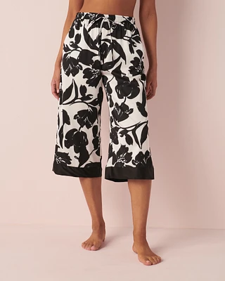 Satin Wide Leg Capri