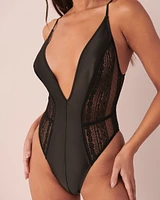 Satin and Lace Plunge Teddy