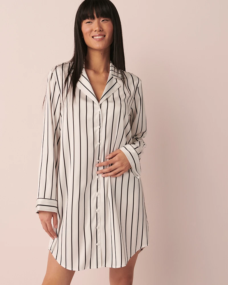 Satin Button-down Sleepshirt