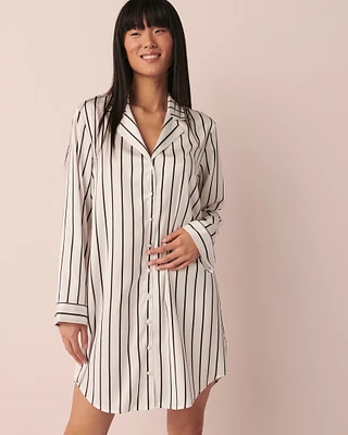 Satin Button-down Sleepshirt