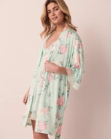 Recycled Fibers Lace Trim Kimono