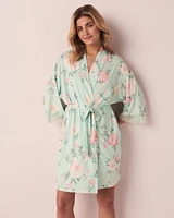 Recycled Fibers Lace Trim Kimono