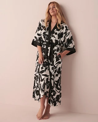 Kimono en satin longueur maxi