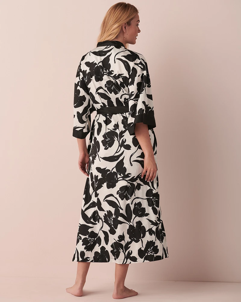 Kimono en satin longueur maxi